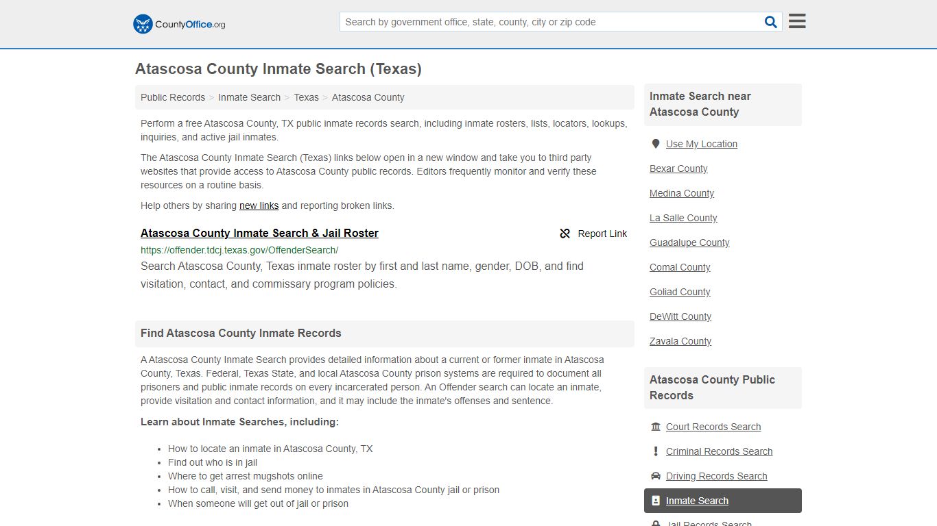 Inmate Search - Atascosa County, TX (Inmate Rosters ...